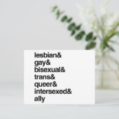 LGBTQI LIST POSTKARTE (Stehend Vorderseite)