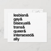 LGBTQI LIST POSTKARTE (Vorne/Hinten)