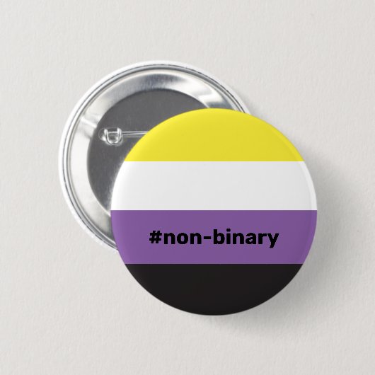 LGBTQI+, nicht binäre Pride-Flag Button (Vorne & Hinten)