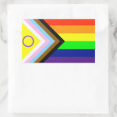 LGBTQI PRIDE FLAG RECHTECKIGER AUFKLEBER (Tasche)