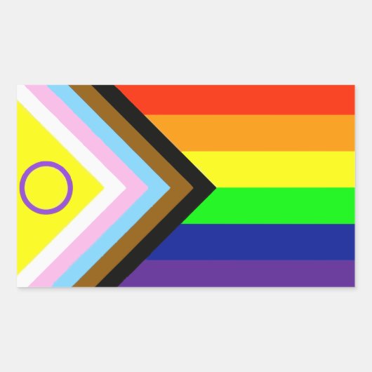 LGBTQI PRIDE FLAG RECHTECKIGER AUFKLEBER (Vorderseite)
