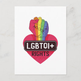 LGBTQI-Rechte: Regenbogenflagge Fist Pride März Postkarte