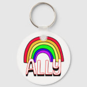 LGBTQIA+ Allegie | Niedlicher Regenbogen und Herzs Schlüsselanhänger (Rückseite)