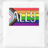 LGBTQIA+ Allegie | Regenbogenflagge Rechteckiger Aufkleber (Tasche)