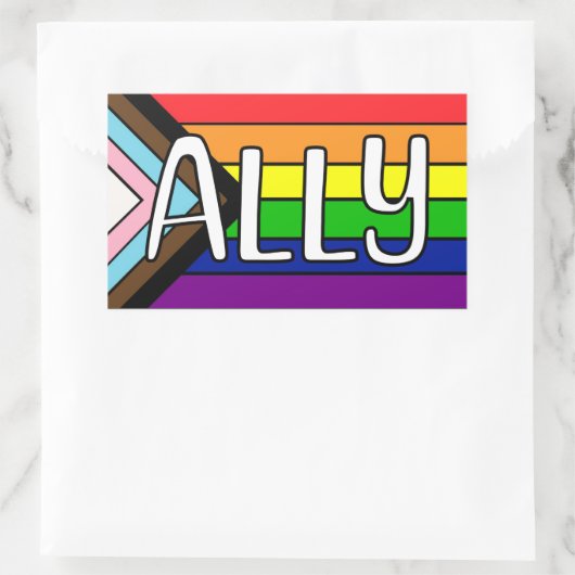 LGBTQIA+ Allegie | Regenbogenflagge Rechteckiger Aufkleber (Tasche)