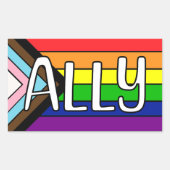 LGBTQIA+ Allegie | Regenbogenflagge Rechteckiger Aufkleber (Vorderseite)