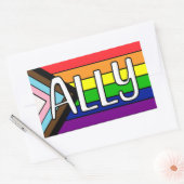 LGBTQIA+ Allegie | Regenbogenflagge Rechteckiger Aufkleber (Umschlag)