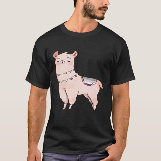 LGBTQIA Alpaca Ace Pride asexual Llama Süße Tier T-Shirt (Vorderseite)