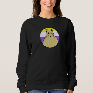 Lgbtqia+ Capybara in nicht-binärem Stolz-Regenboge Sweatshirt