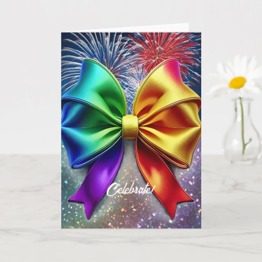 LGBTQIA Celebration Rainbow Card Karte (Kleine Pflanze)