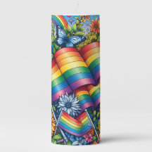LGBTQIA+-Fahnen, Regenbögen, Blume