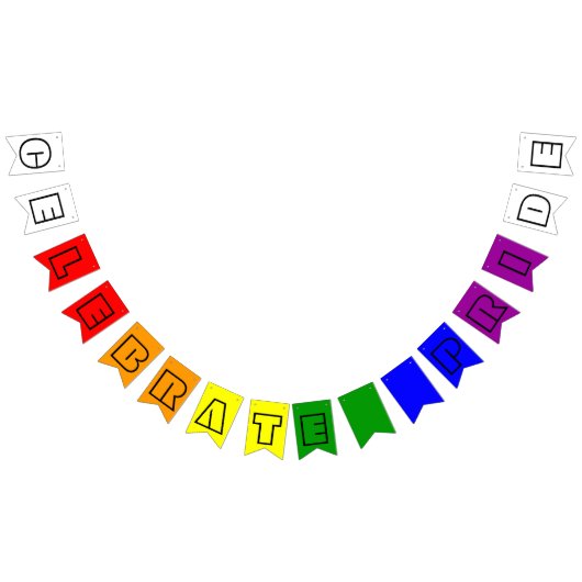 LGBTQIA-Farbblock für Regenbogen Wimpelkette (Alle)