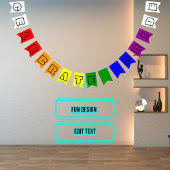 LGBTQIA-Farbblock für Regenbogen Wimpelkette