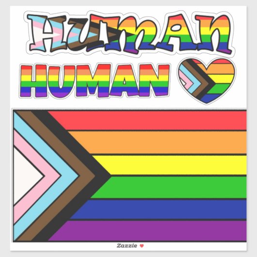 LGBTQIA+ Flag Stolz und Unterstützung Aufkleber (Blatt)