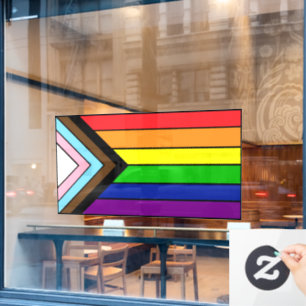 LGBTQIA+ Flag Stolz und Unterstützung Fensteraufkleber