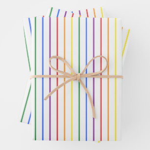 LGBTQIA-Gay Pride 6 Regenbogen-Knickband Geschenkpapier Set