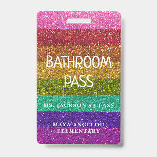 LGBTQIA Glitter Zurück zur Schule Badezimmer Hall Ausweis