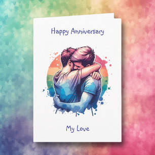 LGBTQIA+   Happy Anniversary Meine Liebe Karte