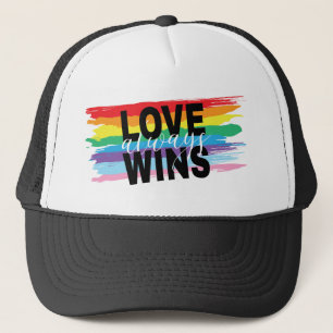 LGBTQIA-Liebe gewinnt immer, Stolz, Regenbogen Truckerkappe