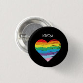 LGBTQIA Liebe ist Liebe, Pride Rainbow Heart Button (Vorne & Hinten)