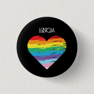 LGBTQIA Liebe ist Liebe, Pride Rainbow Heart Button