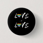 LGBTQIA Liebe ist Liebe, Pride Rainbow Heart Button (Vorderseite)