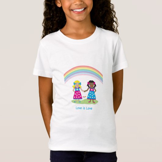 LGBTQIA-Liebe ist LIEBE Rainbow Heart Pride T-Shirt (Vorderseite)