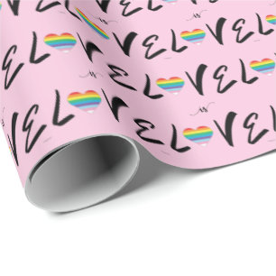 LGBTQIA LIEBE ist LIEBE Rainbow Herzerfarben, Stol Geschenkpapier