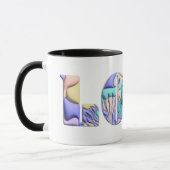 LGBTQIA-LIEBE ist LIEBE-Rainbow-Herzpreisflagge Tasse (Links)