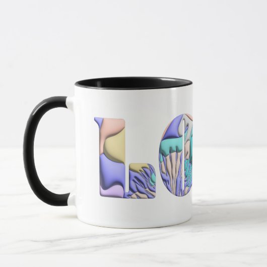 LGBTQIA-LIEBE ist LIEBE-Rainbow-Herzpreisflagge Tasse (Links)