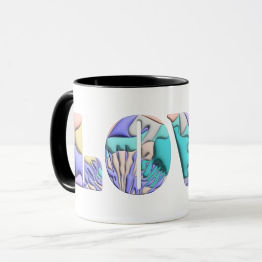 LGBTQIA-LIEBE ist LIEBE-Rainbow-Herzpreisflagge Tasse (Vorderseite Links)