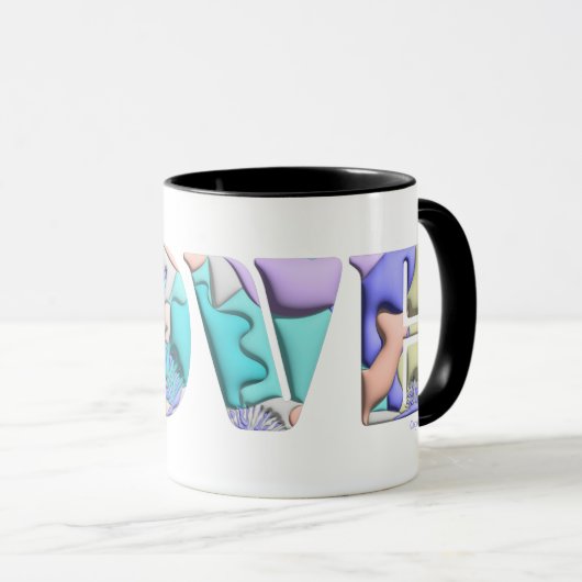 LGBTQIA-LIEBE ist LIEBE-Rainbow-Herzpreisflagge Tasse (VorderseiteRechts)