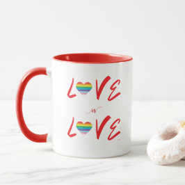 LGBTQIA-LIEBE ist LIEBE-Rainbow-Herzpreisflagge Tasse