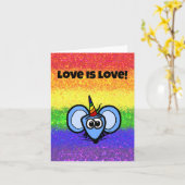 LGBTQIA Liebe ist Liebe-Regenbogen mit Miki-Corn Karte (Gelbe Blume)
