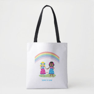 LGBTQIA LIEBE ist LIEBE, Regenbogenflagge Herztote Tasche