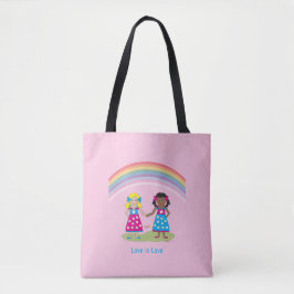 LGBTQIA LIEBE ist LIEBE, Regenbogenflagge Herztote Tasche
