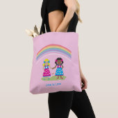 LGBTQIA LIEBE ist LIEBE, Regenbogenflagge Herztote Tasche (Von Nahem)