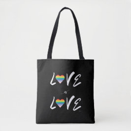 LGBTQIA LIEBE ist LIEBE, Regenbogenflagge Herztote Tasche
