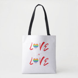 LGBTQIA LIEBE ist LIEBE, Regenbogenflagge Herztote Tasche