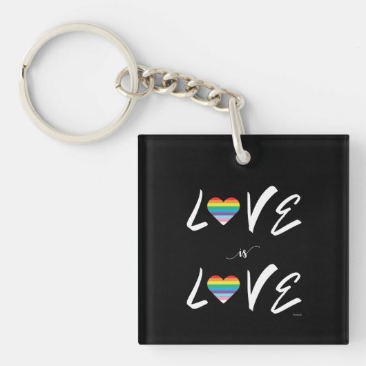 LGBTQIA Liebe ist Liebe, Stolz, Regenbogenherz Schlüsselanhänger (Vorderseite)