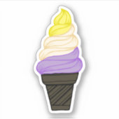 LGBTQIA+ Nicht binärer Stolz Soft Serve Eiscreme C Aufkleber (Vorderseite)