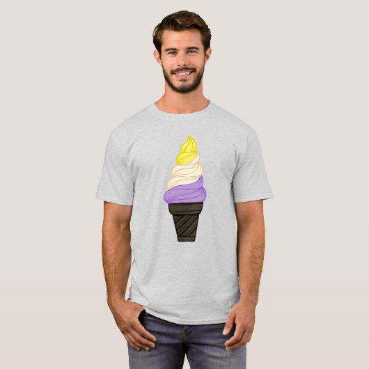 LGBTQIA+ Nicht binärer Stolz Soft Serve Eiscreme C T-Shirt (Vorne ganz)
