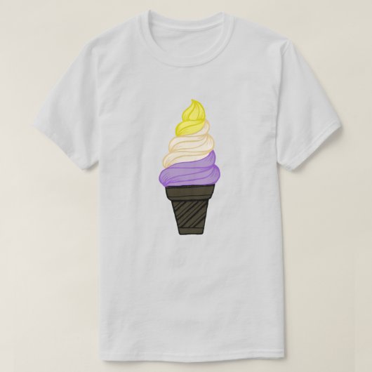 LGBTQIA+ Nicht binärer Stolz Soft Serve Eiscreme C T-Shirt (Design vorne)