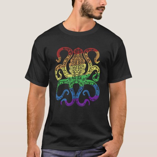 LGBTQIA Octopus Pride Month for a Sea Diver T-Shirt (Vorderseite)