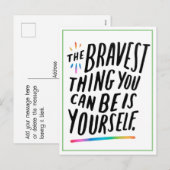 LGBTQIA+ Postkarte - das Braveste, was man kann is (Vorne/Hinten)