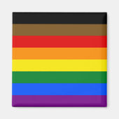LGBTQIA PRIDE BLACK & BROWN RAINBOW MAGNET (Vorne)