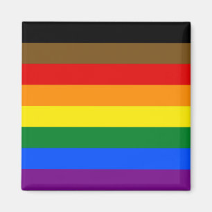 LGBTQIA PRIDE BLACK & BROWN RAINBOW MAGNET