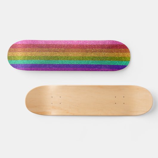 LGBTQIA Pride Flag Glitzer Regenbogen Glitzer Stre Skateboard (Horizontal)