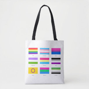 LGBTQIA Prix 9 x FLAGS Rainbow Awareness Chic C Tasche