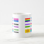 LGBTQIA Prix 9 x FLAGS Rainbow Awareness Chic Kaffeetasse (Mittel)